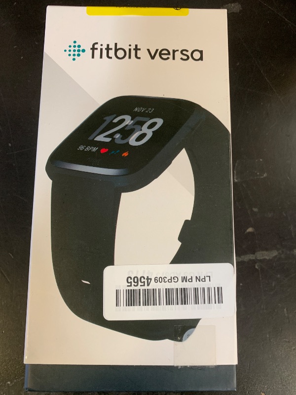 Photo 1 of Fitbit Versa Smart Watch, Black/Black Aluminium, One Size (S & L Bands Included)