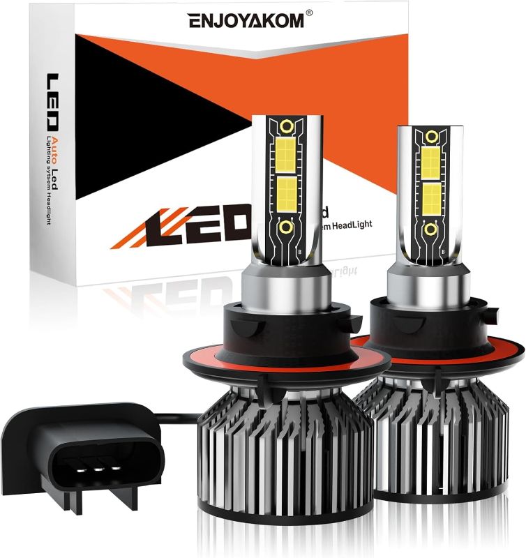 Photo 1 of Compatible for Ford F150 2004-2014 Light Bulbs, 24000LM 600% Brighter 9008/H13 Fog Bulbs Lights 6500K White 1:1 Size Replacement with Cooling Fan, Plug and Play, Pack of 2