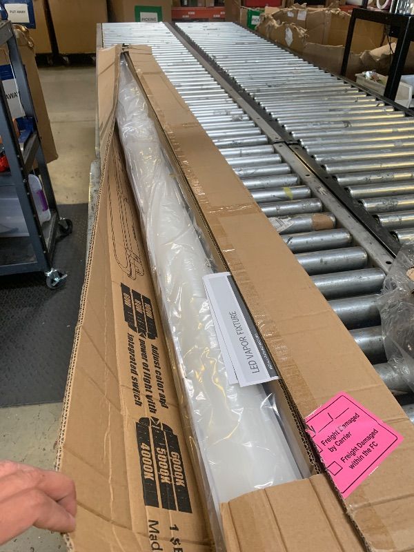 Photo 1 of G GJIA 8FT LED Vapor Tight Light Fixture 2Pack,13000LM, 70W/80W/90W/100W Adjustable, 5CCT 6500K-3000K Color Selectable,ETL Listed,IP65 Waterproof Vapor Proof Light for Car Wash,Warehouse,Basement