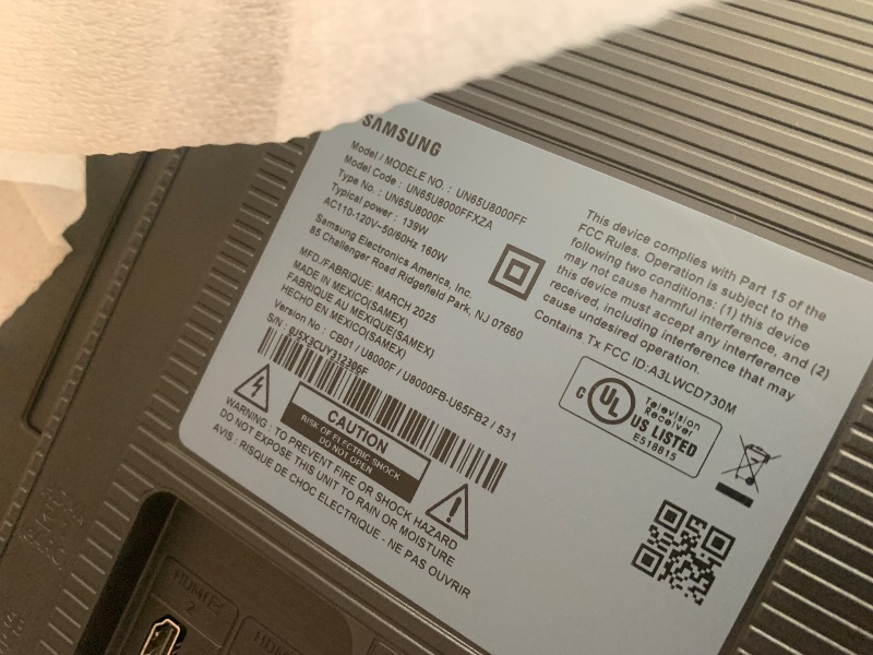 Photo 1 of Samsung 65-Inch Class Crystal UHD U8000F 4K Smart TV (2025 Model) Endless Free Content, Crystal Processor 4K, MetalStream Design, Knox Security, Alexa Built-in
