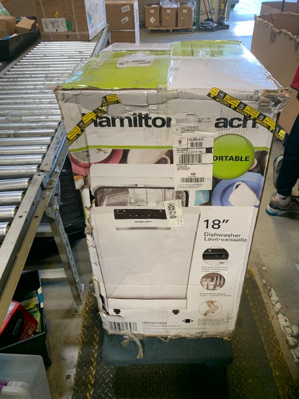 Photo 1 of HAMILTON BEACH Portable Dishwasher with Wheels, 19in Wide, 8 Place Settings Capacity, White