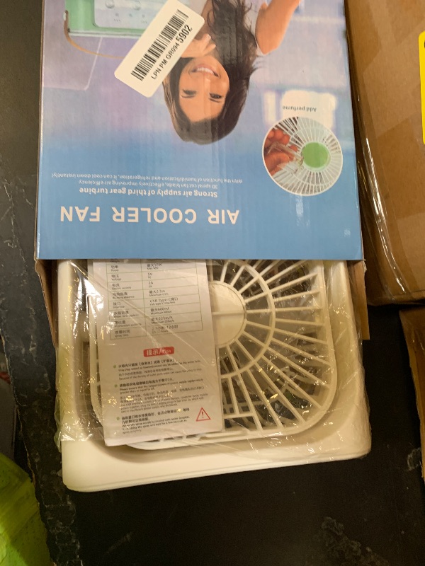 Photo 1 of Portable Air Conditioners, 2000mAh Rechargeable Mini Air Cooler Fans, 500ML Personal Portable AC Unit with 3 Speed, 2 Spray, 7 Color, 3 Timer, Small Desktop Cooling Fan for Bedroom Office (White)