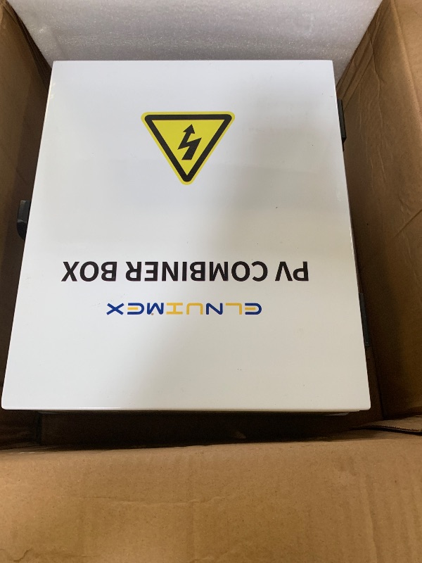 Photo 1 of CNLonQcom 6 Strings Metal Solar PV Combiner Box DC500V 100A Circuit Breaker with Surge Protector, 15A Fuses and Radiator, Outdoor IP66 Waterproof for Solar Panels System