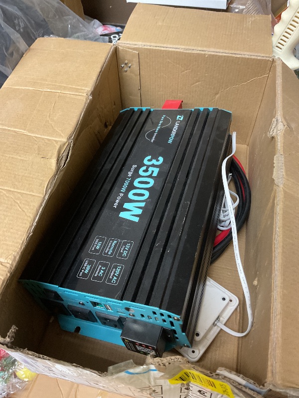 View 7 of LANDERPOW Pure Sine Wave 3500W Power Inverter 12V DC to 120V AC for RV, Truck, Home, Off-Grid, Solar, Inverter with 3 AC Outlet, 30W USB-C, 5V 3.1A USB, Hardwire Port, 15FT Remote Control, Surge 7000W