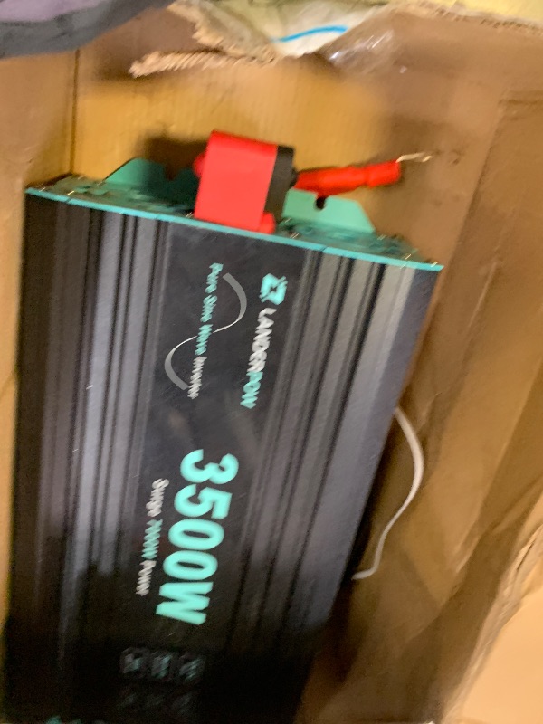 Photo 1 of LANDERPOW Pure Sine Wave 3500W Power Inverter 12V DC to 120V AC for RV, Truck, Home, Off-Grid, Solar, Inverter with 3 AC Outlet, 30W USB-C, 5V 3.1A USB, Hardwire Port, 15FT Remote Control, Surge 7000W