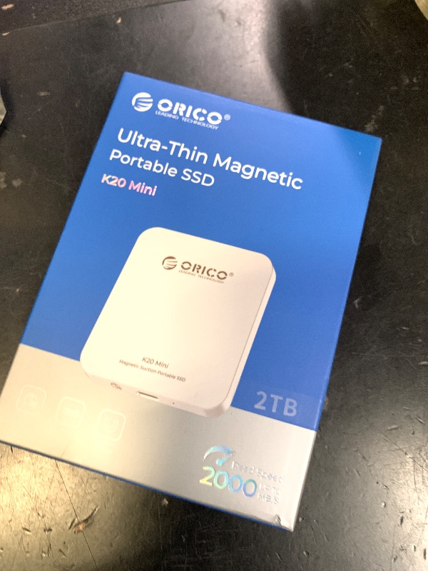 Photo 1 of ORICO 2TB Magnetic External SSD, 2000MB/s High Speed Portable Solid State Drive, Aluminum Alloy Heat Dissipation, 4K 120Hz ProRes HDR, Compatible with iPhone 17 16 Pro Max, Tablet, Computer - K20MINI
