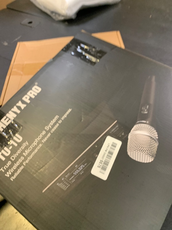 Photo 1 of Phenyx Pro True Diversity Wireless Microphone System w/ 1000 Tunable Channels, Single Cordless Mic Set w/Auto Scan, UHF Professional Dynamic Microphone for Singing, Stage & Studio (PTU-1U)