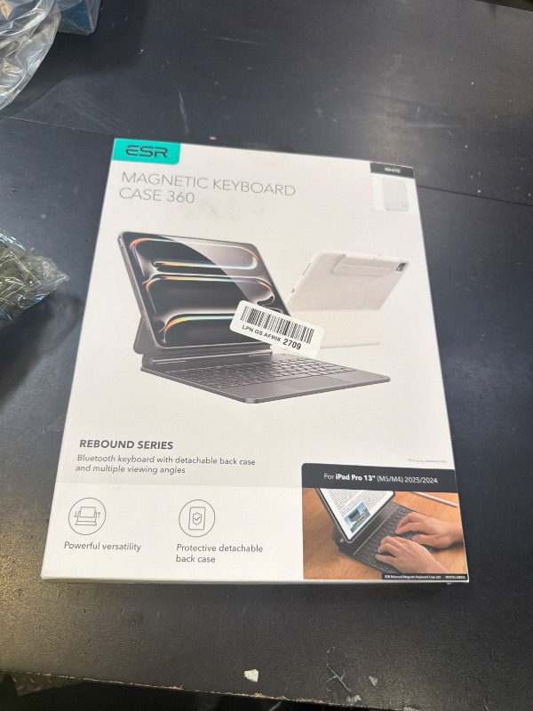 Photo 1 of [Upgraded] ESR iPad Pro 13 Inch Case with Keyboard (M5/M4, 2025/2024), iPad Pro 13 Keyboard Case with Magnetic Stand, Portrait/Raised Modes for iPad Pro 13, Removable, Rebound 360 Series,White