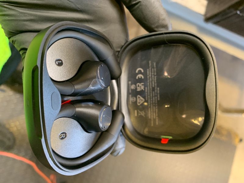 Photo 1 of EarFun OpenJump Open Ear Headphones, Wireless Earbuds with Ergonomic Earhook, Hi-Res Sound, LDAC, 4 Mics ENC Call, 42H Playtime, Multipoint Connection, IPX7 Waterproof, Snug Fit for Workout, Running
