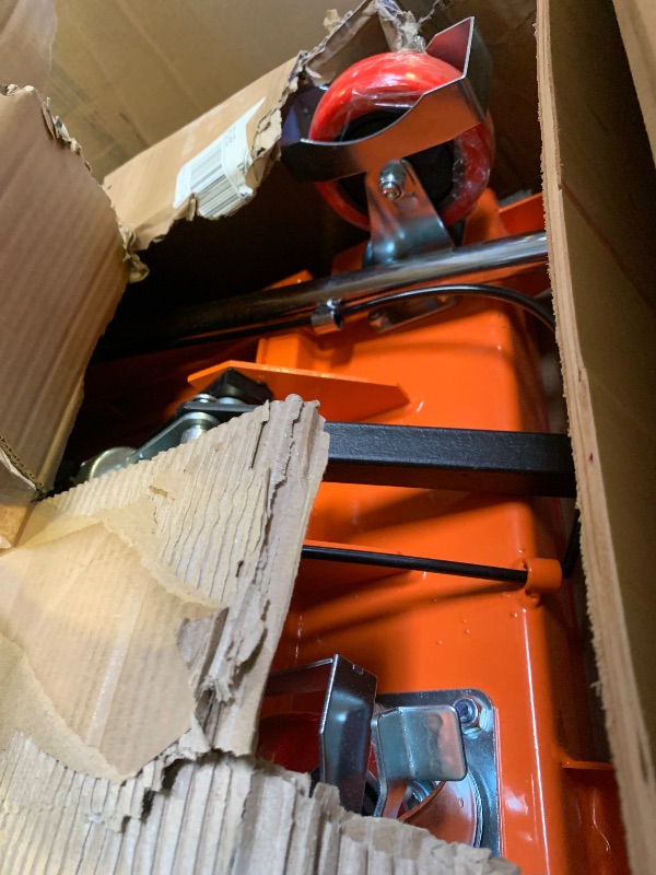 Photo 1 of VEVOR TF23 Hydraulic Lift Table Cart, 500lbs Capacity 28.5" with 4 Wheels and Non-Slip Pad, for Material Handling and Transportation, Orange