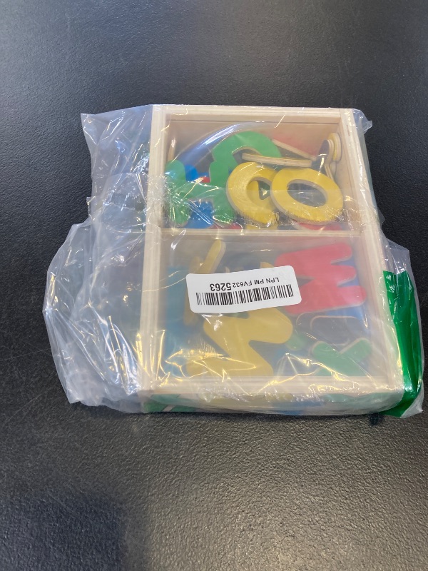Photo 1 of Melissa & Doug 52 Wooden Alphabet Magnets in a Box - Uppercase and Lowercase Letters