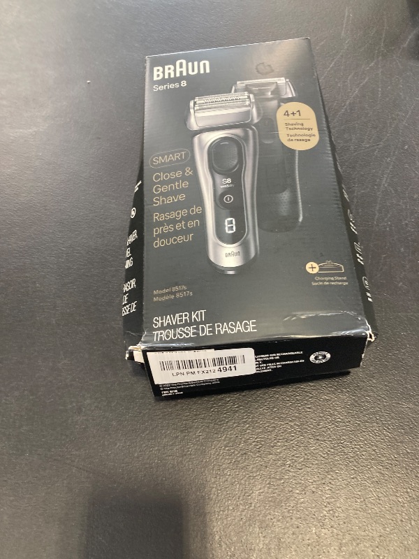 Photo 1 of Braun Series 8 Electric Razor for Men, with 4+1 Shaving Elements & Precision Long Hair Trimmer, Close & Gentle Even on Dense Beards, Wet & Dry Electric Razor with 60min Runtime, 8517s Galvano Silver