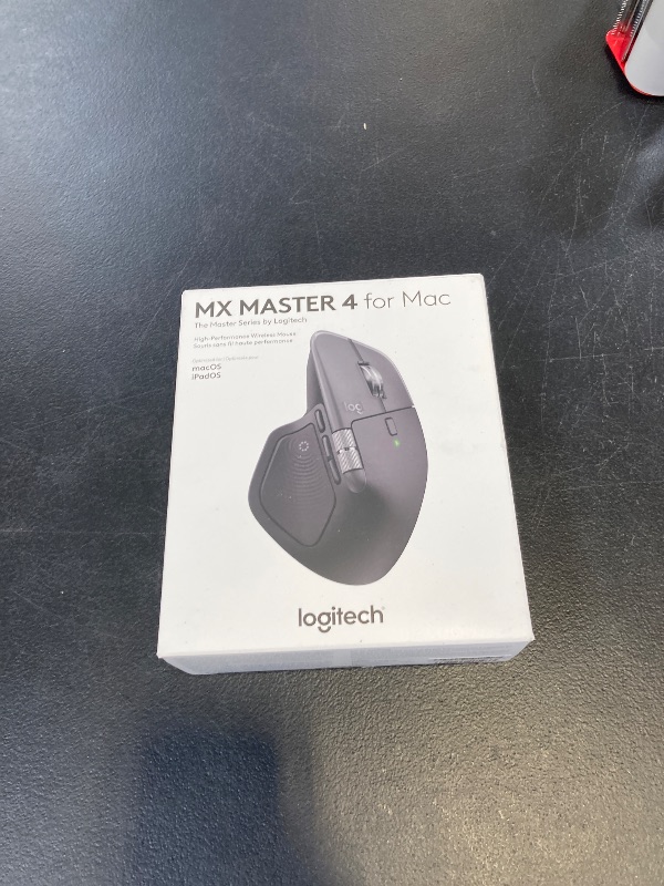 Photo 1 of Logitech MX Master 4 for Mac, Ergonomic Bluetooth Mouse with Advanced Performance Haptic Feedback, Ultra-Fast Scrolling, USB-C Charging, MacOS, iPadOS, Windows - Space Black