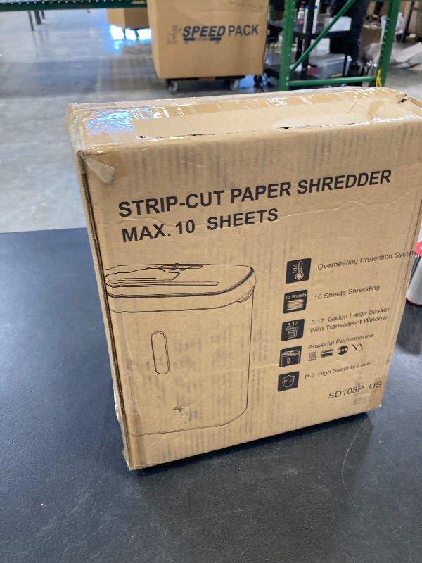Photo 1 of Paper Shredder for Home?10-Sheet Strip Cut,12 L Basket,P-2 Security Level,Shred CD & Credit Card Shredders for Home Use