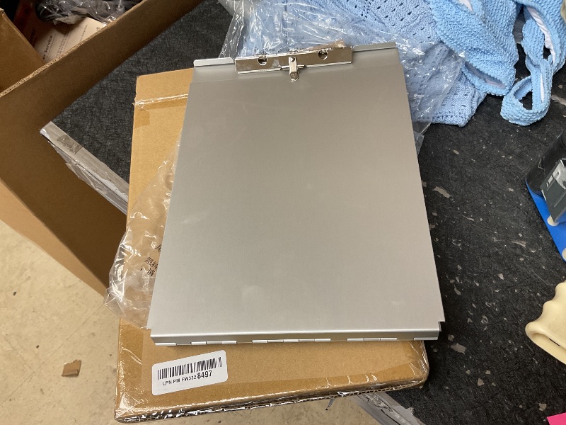Photo 1 of Amazon Basics Aluminum Form Holder Storage Clipboard, 12.5" x 9" Silver