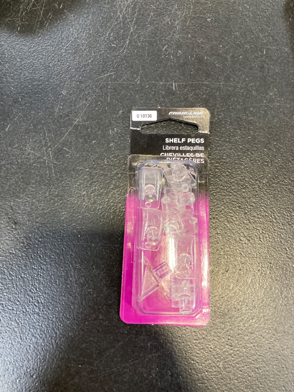 Photo 1 of Prime-Line U 10136 1/4 In., Clear Plastic, Shelf Support Peg (8 Pack)
