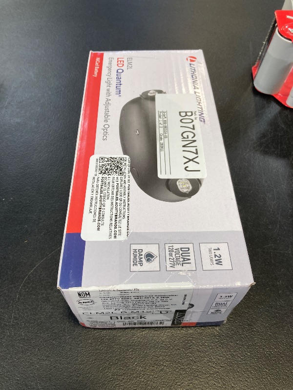 Photo 1 of Lithonia Lighting ELM2L B M12 Quantum LED Emergency Light, Manual Testing, 220 Lumens, Black