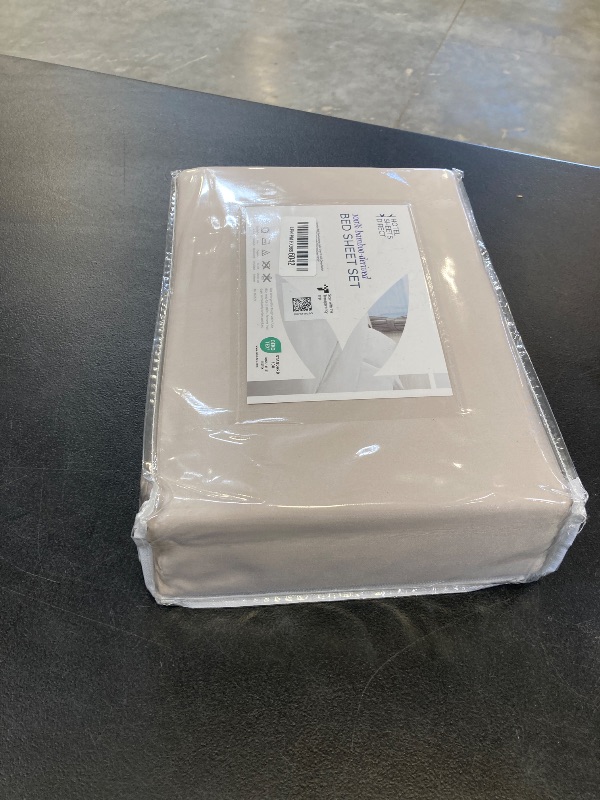 Photo 1 of Hotel Sheets Direct 4 Piece Bed Sheet Set Queen Size, 100% Viscose Derived from Bamboo Sheets Set with 2 Pillowcases, Cooling & Breathable Luxury Bedding, Moisture-Wicking & Silky Soft, Light Gray
