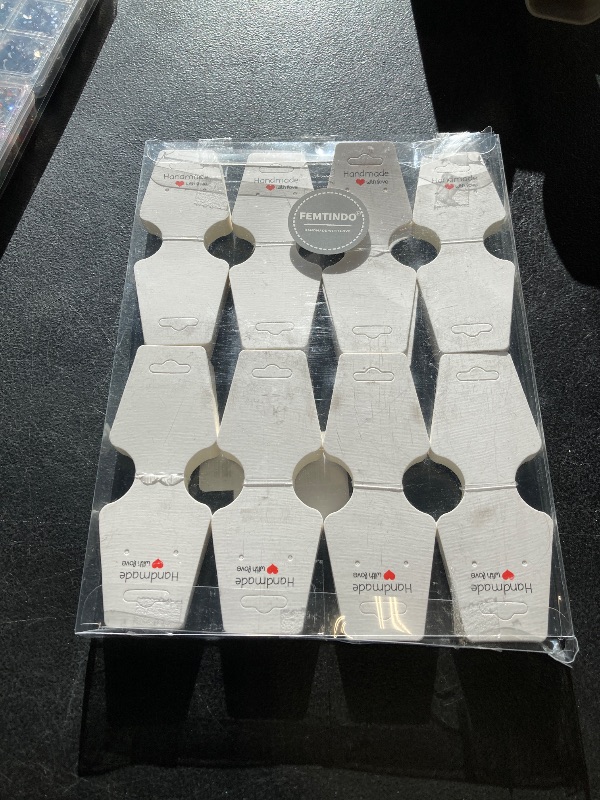 Photo 1 of 200PCS Bracelet Display Cards Necklace Holder Cards Self Adhesive Jewelry Packaging Selling Card for Small Business (White, 1.8x4.7 inches)