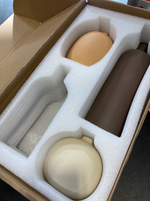Photo 1 of Modern Ceramic Vase Set, Neutral Colors, Decorative Vases for Home Shelf Decor, 4 Piece Collection, Happy Birthday Gifts for Women Mom Her Friend Sister Wife Grandma, Self Care Gift (Coffee Mix set 4)