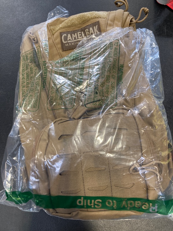 Photo 1 of CamelBak Ambush Tactical Hydration Backpack with 100oz/3L Mil Spec Crux Reservoir Bladder - MOLLE, Coyote