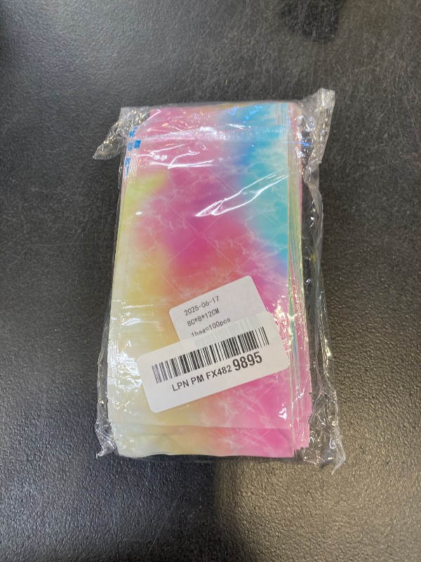 Photo 1 of 100PCS Colorful Marble Bag For Candy Coffee Mylar Food Saver Storage Disposable Snack Container Ziplock Packet Biscuit Resealable Thick Aluminum Foil Bags Sample Bag 3.1x4.7in