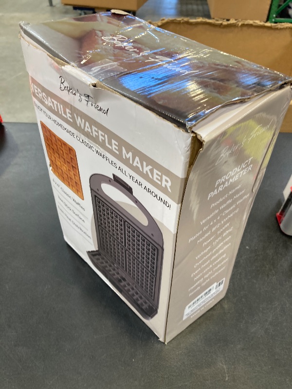 Photo 1 of Baker's Friend Multi Shapes Waffle Iron, A Combo of Mini Waffle Maker, American Classic Waffle Maker, Belgian Waffle Machine Thick & Chaffle Maker, Waflera Electrica, With 2 Silicone Molds, Graphite