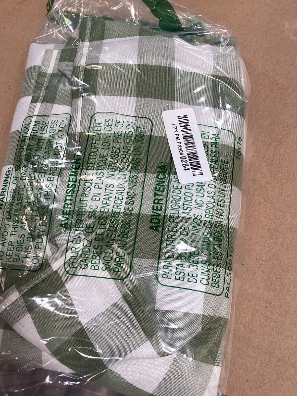 Photo 1 of LOSIVISHE Green and White Gingham Tablecloth, Spring Plaid Waterproof Table Cover for St Patrick's Day, Indoor Dining, Kitchen Table, Garden Picnic, Washable Rectangle Tablecloth, W60 x L84 in