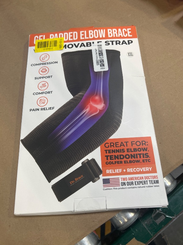 Photo 1 of DR. BRACE® Elite Elbow Brace Support, Breathable Elbow Compression Sleeve with Gel Pad for Golfer's, Tennis Elbow & Tendonitis Treatment & Pain Relief 2024 (Black-Pink, XX-Large)