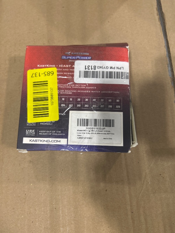View 2 of KastKing Superpower Braided Fishing Line, Low-Vis Gray, 80 LB, 300+27 Yds(8 Strands)