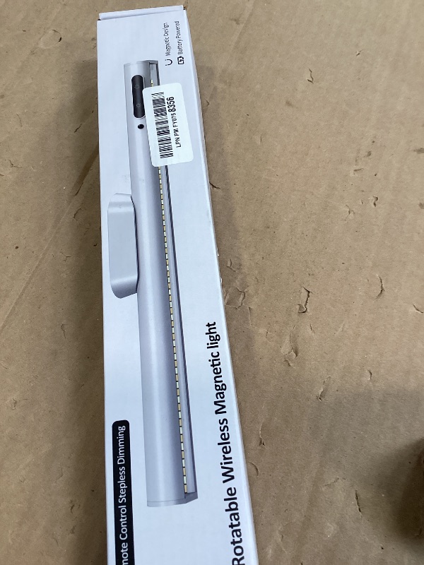 Photo 1 of bravzurg Rechargeable Magnetic LED Light Bar with Remote, Under Cabinet Lighting Wireless, Battery Powered Operated Wall Strip Lights, Dimmable Desk Lamp for Picture Shelf Closet Kitchen – Silver
