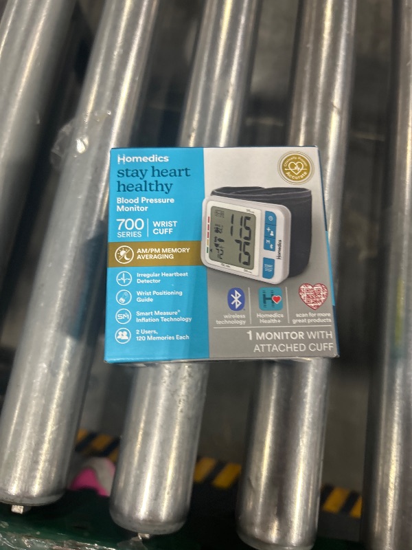 Photo 1 of Homedics 700 Series Wrist Cuff Blood Pressure Monitor for Home Use, One-Touch Operation, Accurate Results, 2 Users, with Bluetooth Wireless Technology to The Homedics Health App (Smart)