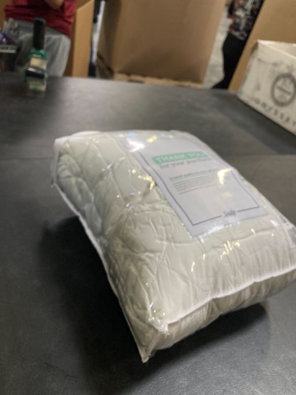 View 2 of Sealy Luxury 100% Cotton Soft Top Layer, High Loft Comfort EternaLoft Fiberfill, Durable Stretch Corners Mattresses 18 Inches Deep Machine Washable Fitted Mattress Pad, King Size, White
