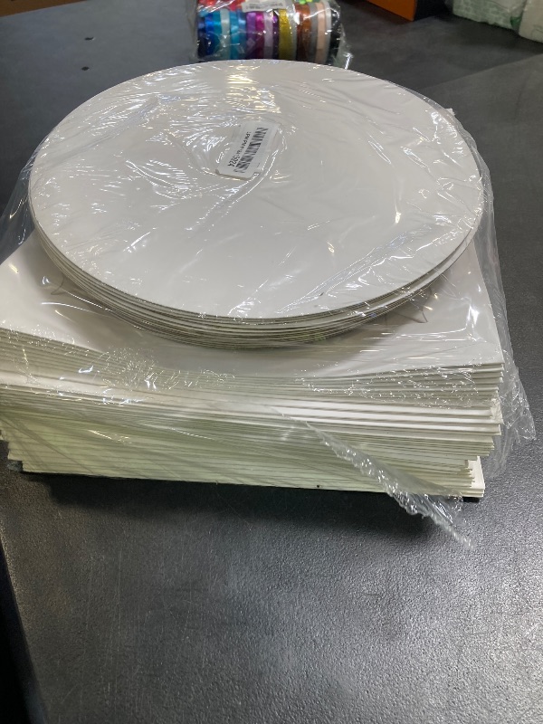 Photo 1 of Bakepacker 36pcs 12x12x8 inch Cake Boxes with Window - 18 Packs White Cake Boxes & Boards + 10 Meters Silk Ribbon