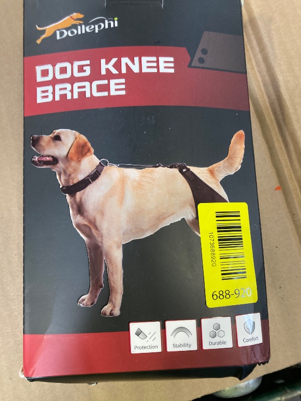 Photo 1 of Dollephi Dog Knee Brace for Torn ACL Hind Leg, Hot/Cold Compress for Patella Dislocation or Osteoarthritis, Cruciate Ligament Injuries, for Medium & Large Dogs,Patent Pending(Right Leg,XL)