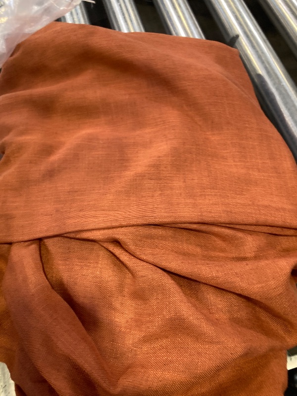 Photo 1 of KOUFALL Terracotta Boho Curtains for Living Room,Sheer Rust Colored Linen Vintage Rustic Farmhouse Decor Western Curtains for Bedroom 2 Panels Set 84 Inches Long