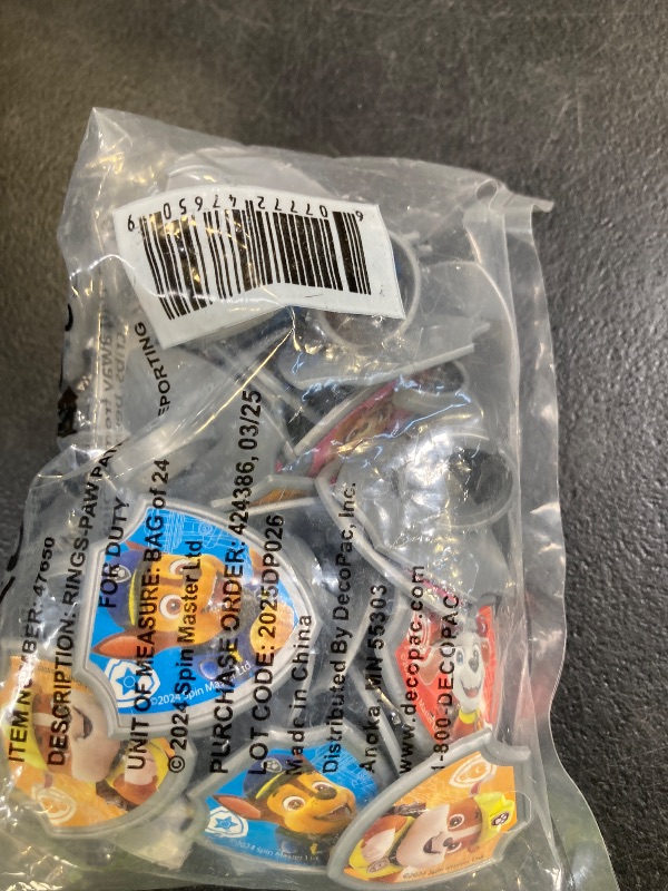 Photo 1 of DecoPac Paw Patrol Reporting For Duty Rings, Cupcake Decorations Featuring Chase, Marshall, Skye, And Rubble - 24 Pack
