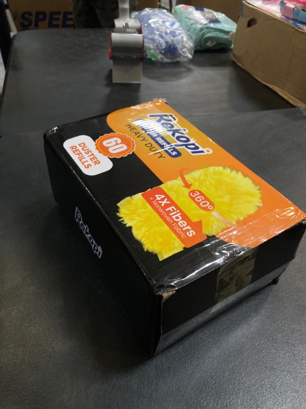 Photo 1 of 60 Count Heavy Duty Duster Refills for Swiffer, Multisurface 360° Duster Refills Only, Unscented Disposable Dusters for Cleaning with 4X Microfibers, Compatible with Swiffer Dusters (Orange)