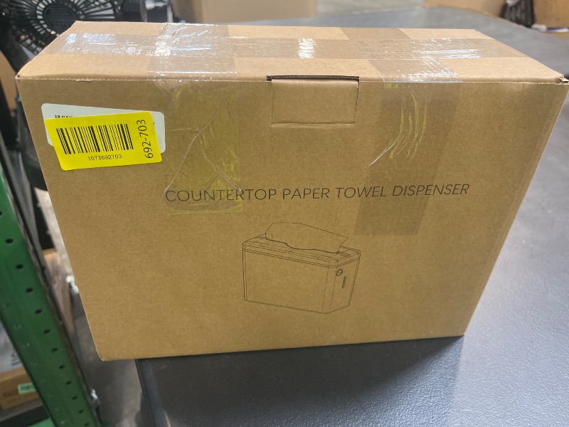 Photo 1 of Multifold Paper Towel Dispenser Countertop, Heavy Duty Wide-Design, 300-Sheet Large Capacity Black Paper Towel Holder, Compatible with Tork, AmazonCommercial, Kleenex, Scott, Pacific Multifold Towels