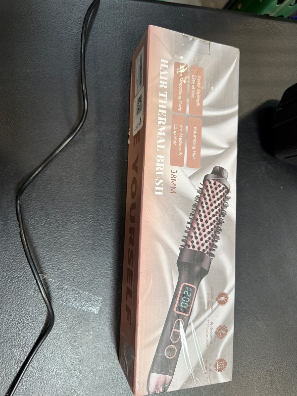 Photo 1 of NONK 1.5 Inch Thermal Brush, Thermal Round Curling Brush and Curling Iron for All Hair, 5 Temperature Control & Dual Voltage, Makes Hair Smoother, Get Natural Curls, Not a Hot Air Brush (1.5 in)