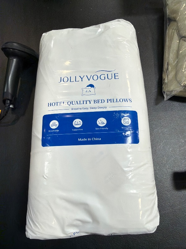 Photo 1 of JOLLYVOGUE Firm Pillows Queen Size Set of 2, Supportive Bed Pillows with Oeko-Tex Certified Down Alternative Fill, Fluffy Hotel Quality for Back, Stomach and Side Sleepers