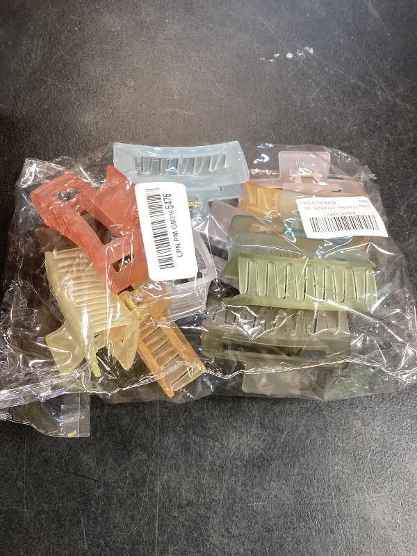 Photo 1 of Sisiaipu 3.5 Inch Square and Rectangular Hair Clips - 12 Pcs Claw Clips for Thick and Thin Hair, Rectangle Jaw Clips in Bulk, Hair Accessories for Women and Girls - Ice Cream