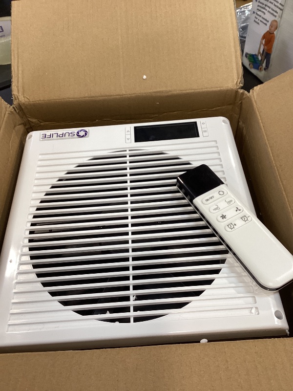 Photo 1 of 8" Room to Room Fan with Remote, Reversible Through Wall Fan for Quietly Circulating Air, 320 CFM Through the Wall Fan with Temperature Control, Durable Build Quality, In Wall Fan for Closet, Laundry