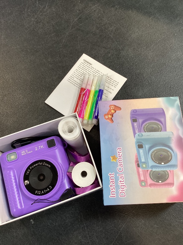 View 2 of Kids Instant Print Camera - Christmas Birthday Gifts for Girls Boys, Instant Cameras That Print Photos for 4 5 6 7 8 9 10 Year Old Girl Birthday Gift with 32GB SD Card