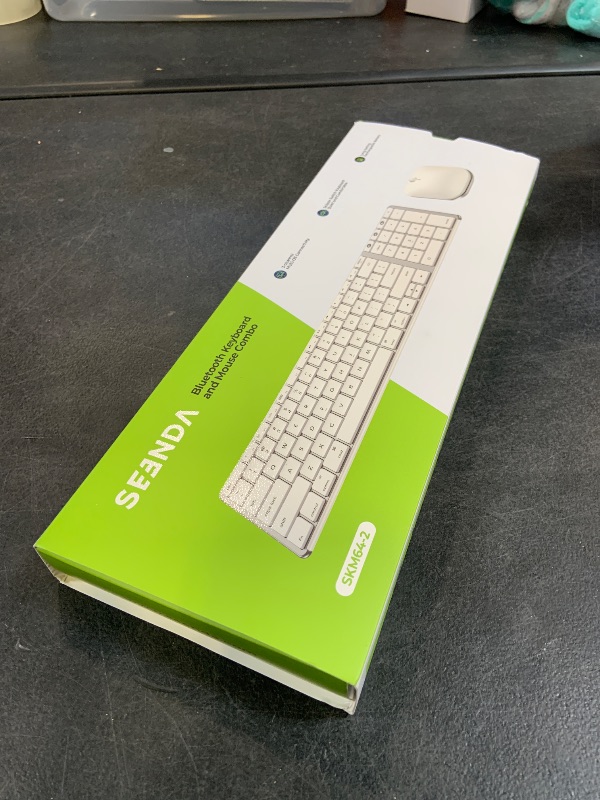 Photo 1 of seenda Bluetooth Keyboard and Mouse Combo for Mac, SKM64-2 Rechargeable Silent Wireless Keyboard Mouse Compact Slim, 3 Multi-Device Connection, Compatible for Mac MacBook Pro/Air iPad, White Silver