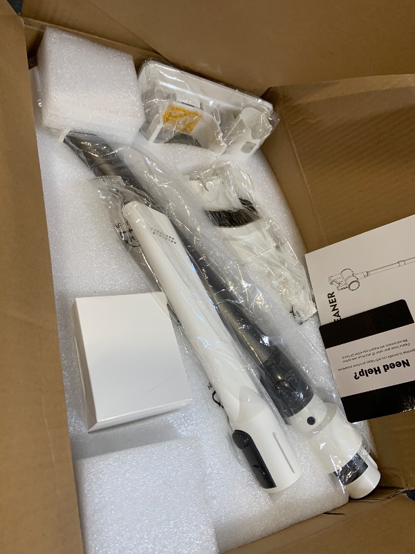 Photo 1 of Comvtu Cordless Vacuums, 80,000PRM Powerful Motor Vacuum Cleaner and 2200mAH Rechargeable Battery up to 35 Mins Worktime, 2 Adjustable Modes, Detachable Parts, Wireless Stick Vacuum (Vapor White)
