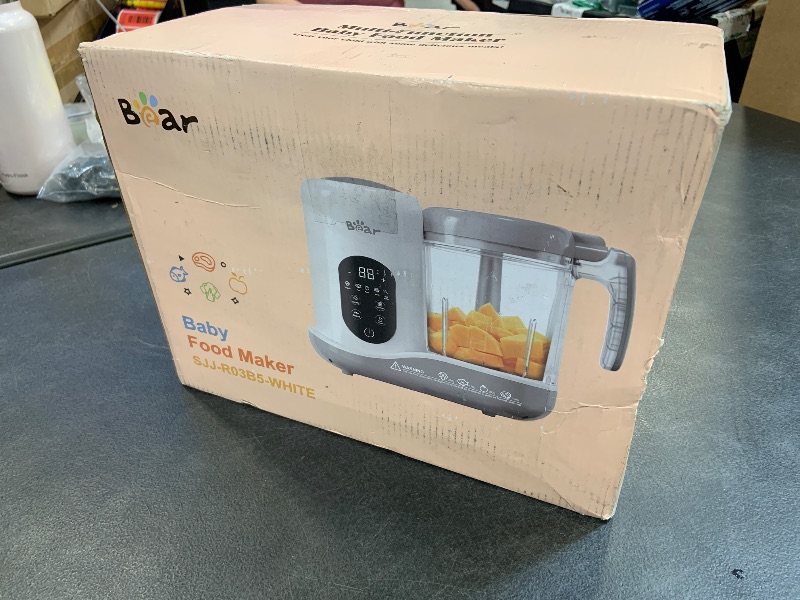 Photo 1 of BEAR 2024 Baby Food Maker | One Step Baby Food Processor Steamer Puree Blender | Auto Cooking & Grinding |Infant Puree Maker with Self-Cleaning Function | Touch Screen Control, White