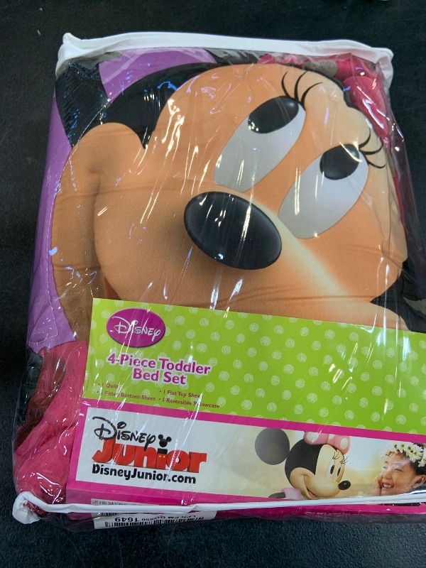 Photo 1 of Disney 4 Piece Minnie's Fluttery Friends Toddler Bedding Set, Lavender