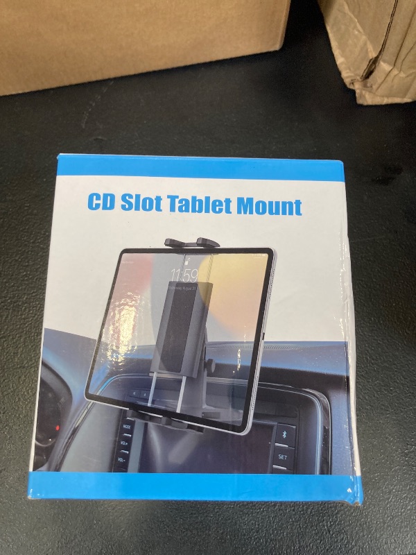 Photo 1 of YOOZ CD Tablet Holder Height Adjustable, CD Slot Tablet Mount for Car [Telescopic Arm 4.7"] Vehicle CD Player Tray Cradle for iPad Pro Air Mini, Galaxy Tabs, iPhone, 4-12.9" Tablets & Phones