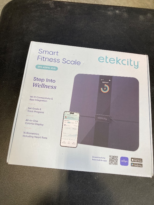 Photo 1 of Etekcity FSA&HSA Eligible Smart Scale for Body Weight Fat, Digital Weighing Machine for Accurate BMI Muscle Mass Composition, Apple Health Compatible Fitness Equipment,TFT,?Tempered Glass,Black